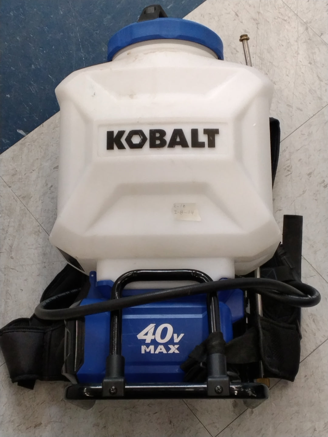 USED OK CONDITION TESTED SEE VIDEO Kobalt Backpack Chemical Sprayer Kit - 40V Max, 120 Gallons Per Charge TOOL ONLY