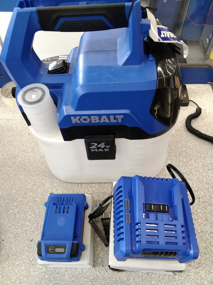 USED GOOD CONDITION TESTED SEE VIDEO HAS BATTERY AND CHARGER MISSING SPRAYER AND HOSE Kobalt 2-gal Cordless Chemical Sprayer Kit - 24V Max Retail $99.00