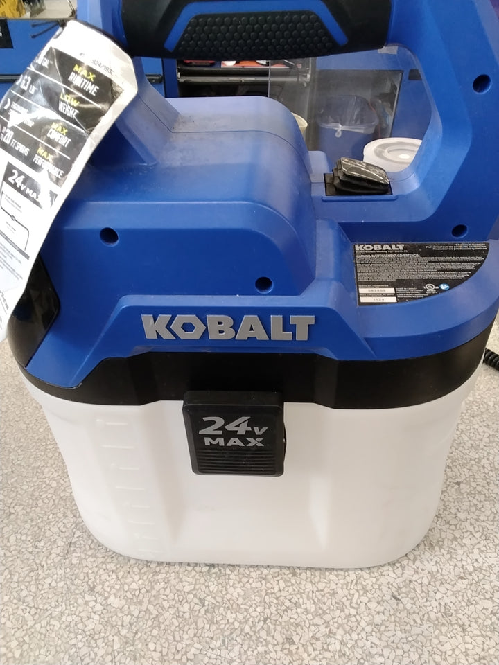 USED GOOD CONDITION TESTED SEE VIDEO HAS BATTERY AND CHARGER MISSING SPRAYER AND HOSE Kobalt 2-gal Cordless Chemical Sprayer Kit - 24V Max Retail $99.00