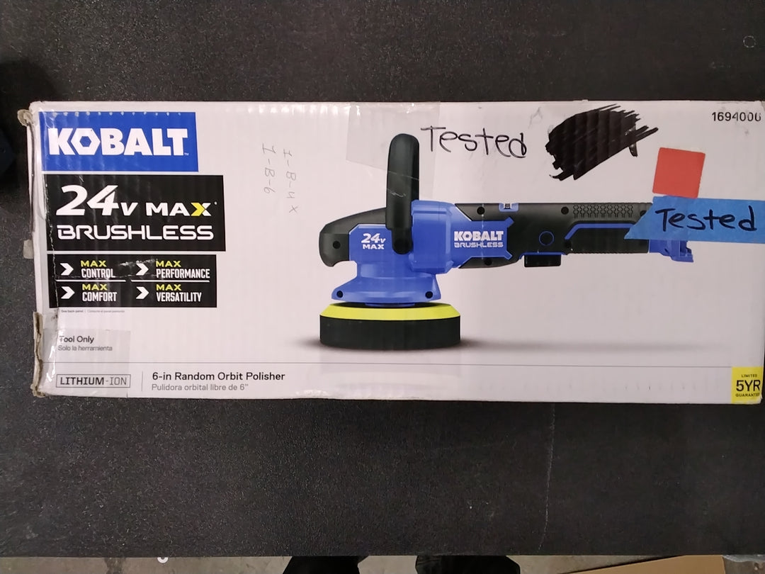 USED LIKE NEW TESTED SEE VIDEO Kobalt 6-in Variable Speed Cordless Polisher (Model KPO 124B-03, Item #1694006)