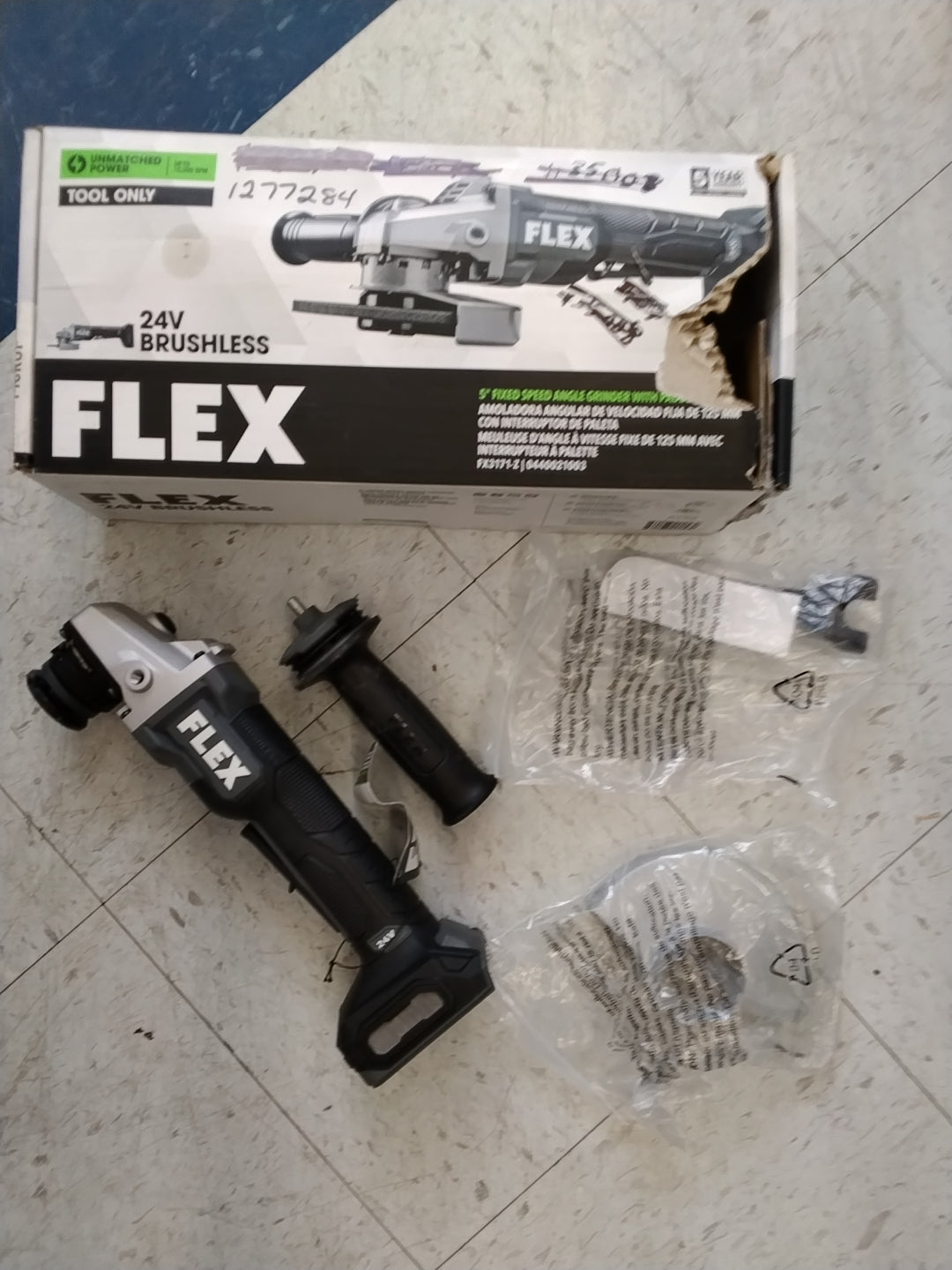 FLEX 5" Fixed Speed Angle Grinder with Paddle Switch - Bare Tool FX3171-Z USED LIKE NEW CONDITION UNTESTED