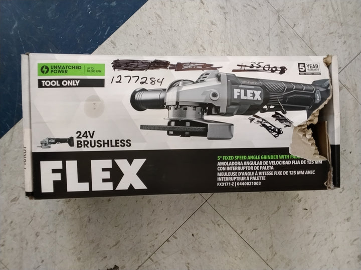 FLEX 5" Fixed Speed Angle Grinder with Paddle Switch - Bare Tool FX3171-Z USED LIKE NEW CONDITION UNTESTED